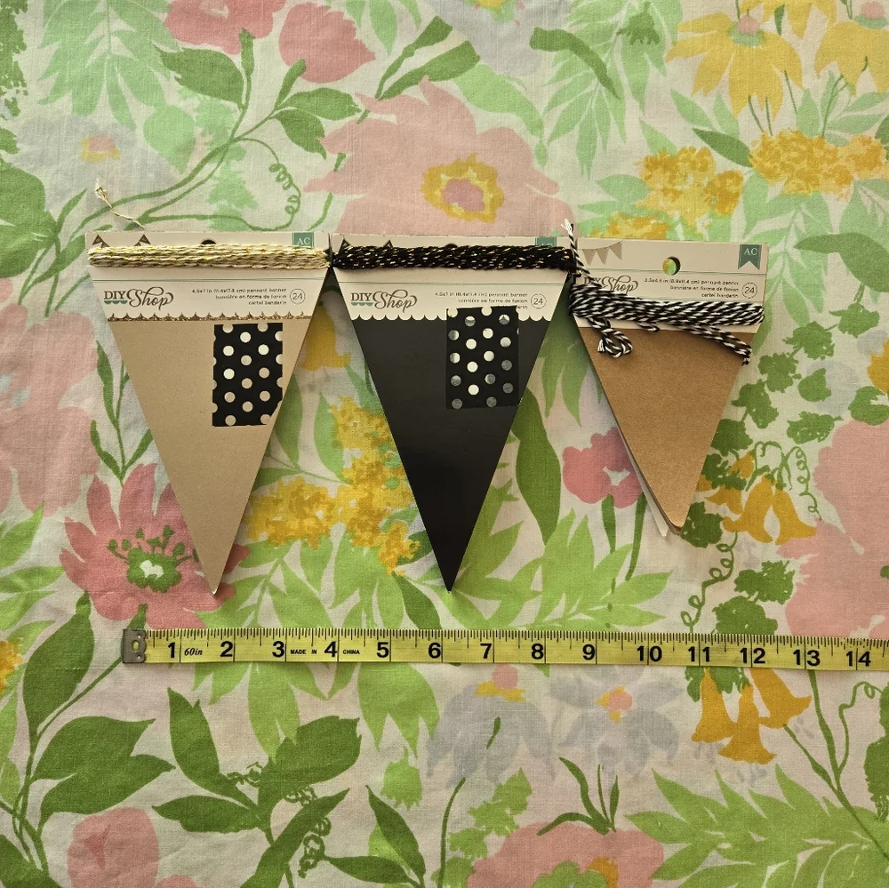 Paper Pennant Flags Lot Of 3